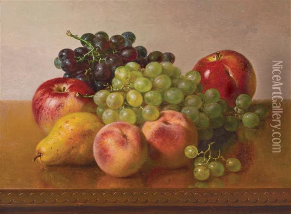 Still Life With Apples, Grapes, Peaches And Pear Oil Painting - Robert Spear Dunning