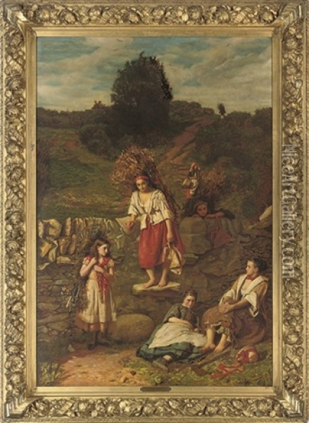 The Faggot Gatherers Oil Painting - William Baxter Collier Fyfe