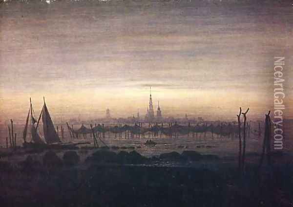 Griefswald in the Moonlight Oil Painting - Caspar David Friedrich