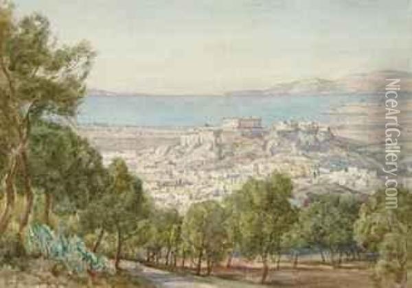 A View Of Athens And The Acropolis Oil Painting - Herbert Hughes Stanton