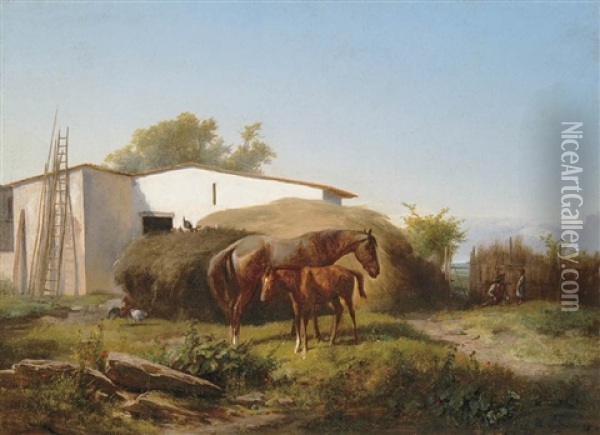 Horses Oil Painting - Andras Marko