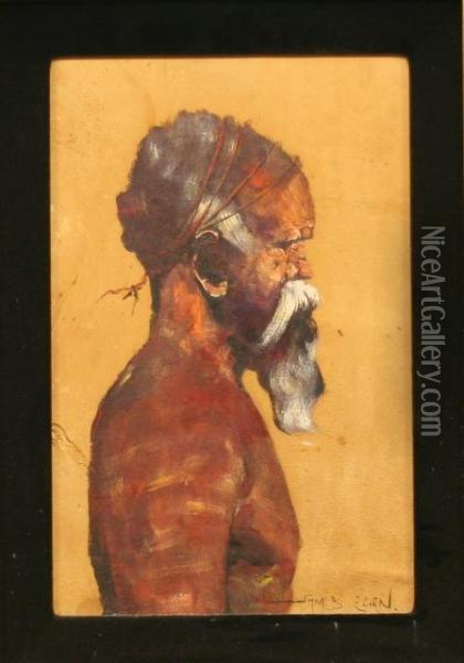 Portrait Of An Aboriginal Man Oil Painting - James Egan