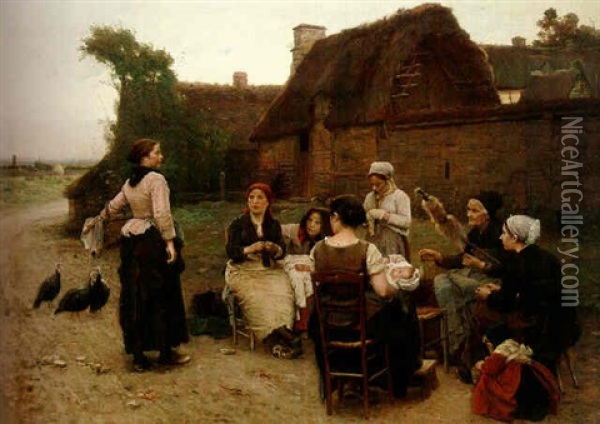 The Gossips Oil Painting - Vaclav Brozik