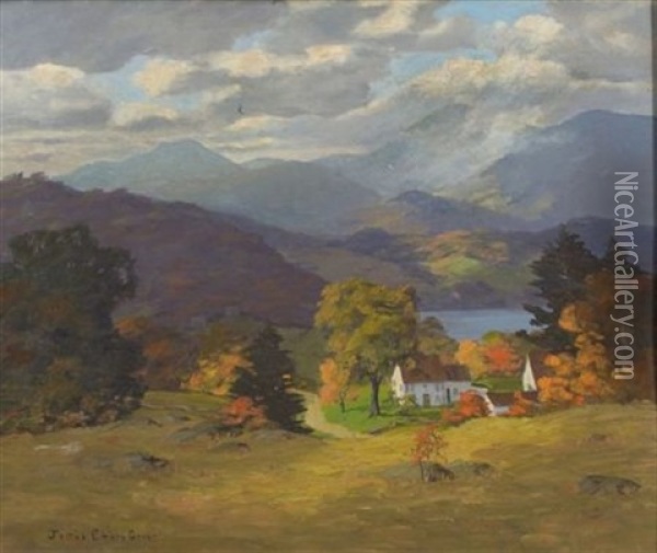 Farmhouse In The Valley, White Mountains Oil Painting - James Emery Greer