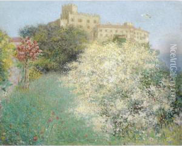 Il Castello Di Duino In Primavera Oil Painting - Richard Sterer