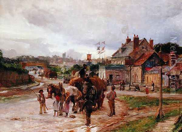 On the Way to Market, 1904 Oil Painting - Charles William Wyllie