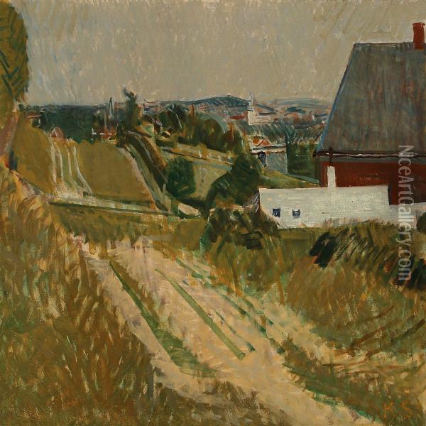 Landscape With A Farm Oil Painting - Karl Sorensen