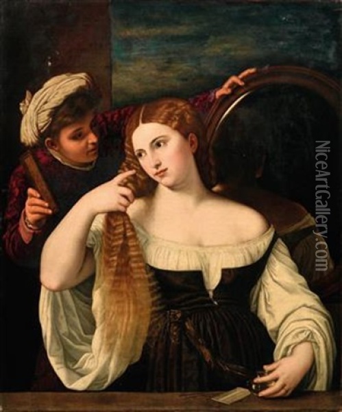 A Woman At Her Toilet Oil Painting -  Titian