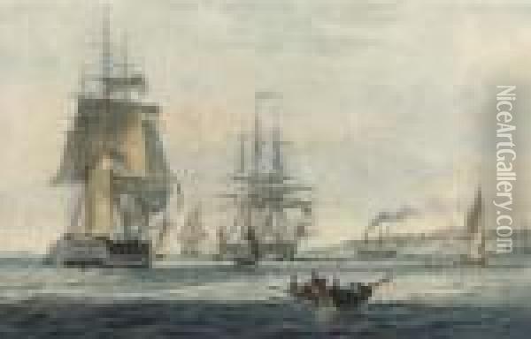 View Off Gravesend, By E. Duncan Oil Painting - William Huggins
