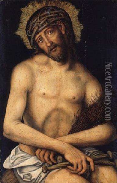 Christ The Man Of Sorrows Oil Painting - Lucas Cranach the Younger