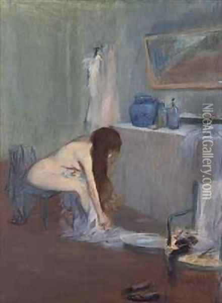 After the Bath Oil Painting - Jean-Louis Forain
