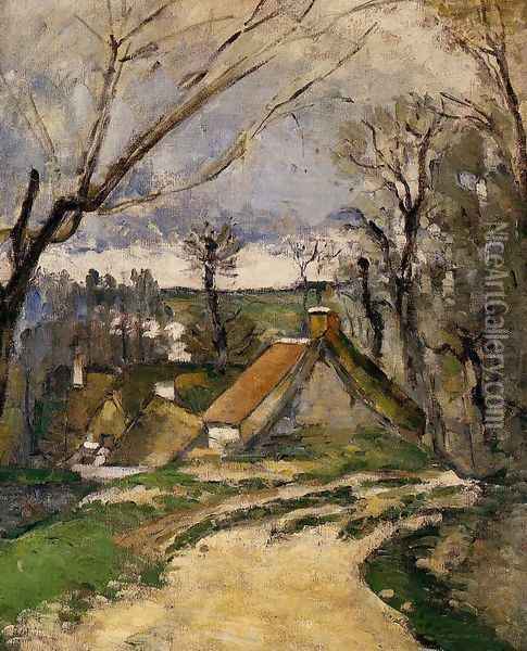 The Cottages Of Auvers Oil Painting - Paul Cezanne