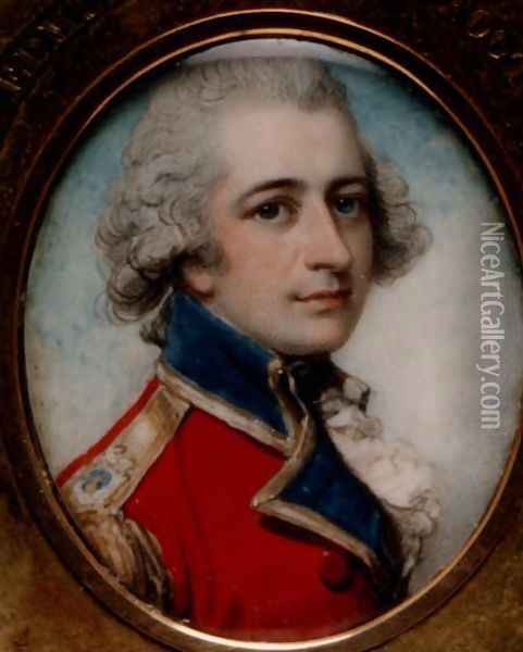 Portrait miniature of Captain, The Hon, Edmund Phipps, 1788 Oil Painting - Richard Cosway