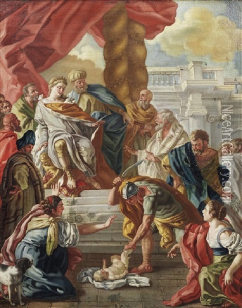 The Judgment Of Solomon Oil Painting - Francesco de Mura
