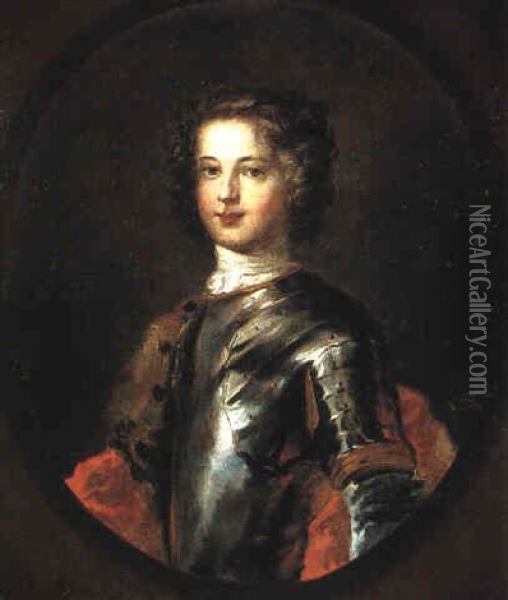 Portrait Of A Young Nobleman, Said To Be Louis Xv Oil Painting - Jean Marc Nattier
