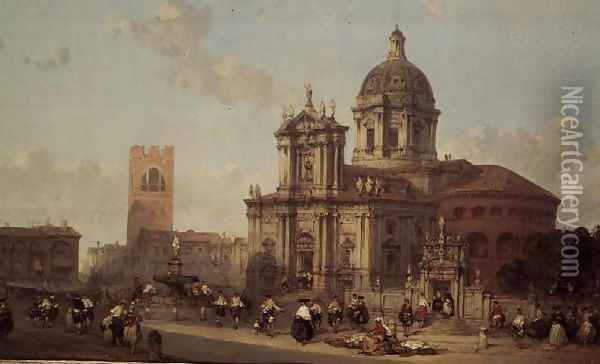 Brescia Cathedral, 1860 Oil Painting - David Roberts