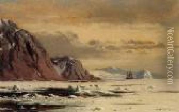 Seascape With Icebergs Oil Painting - William Bradford