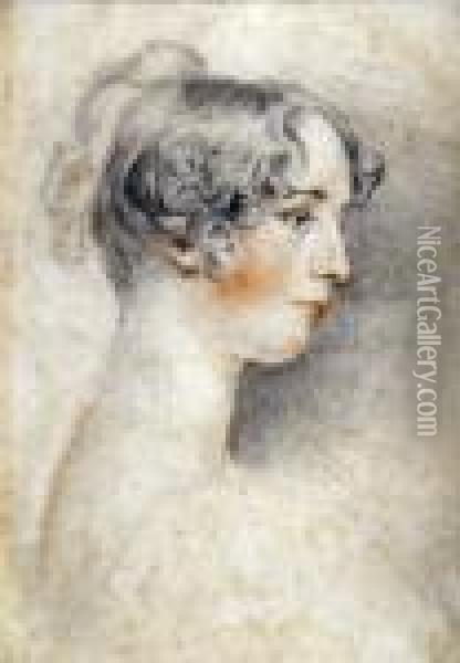 Portrait Of A Young Girl, Head And Shoulders Oil Painting - Sir Thomas Lawrence