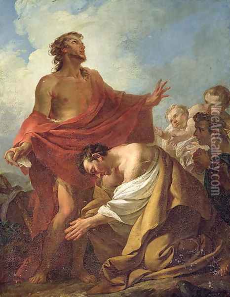 St. John the Baptist Baptising the Jews in the Desert, 1743 Oil Painting - Jean-Baptiste-Marie Pierre