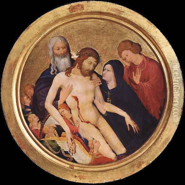 Large Round Pieta 1400-10 Oil Painting - Jean Malouel