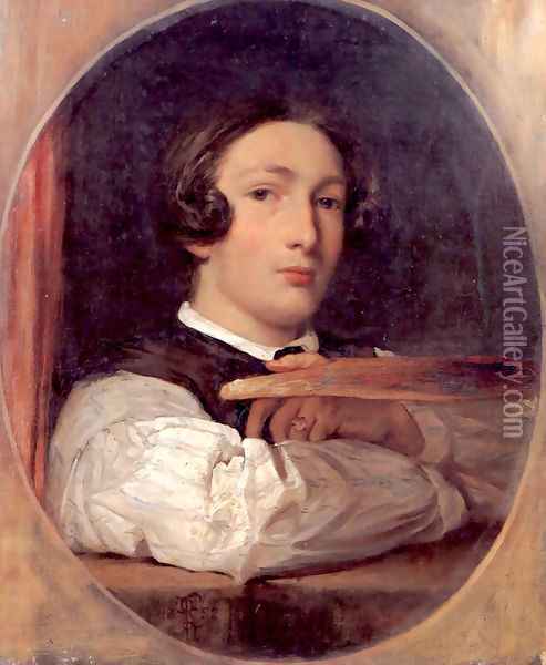 Self Portrait As A Boy Oil Painting - Lord Frederick Leighton