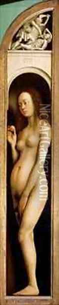 Eve detail from the right wing of the Ghent Altarpiece Oil Painting - Hubert & Jan van Eyck