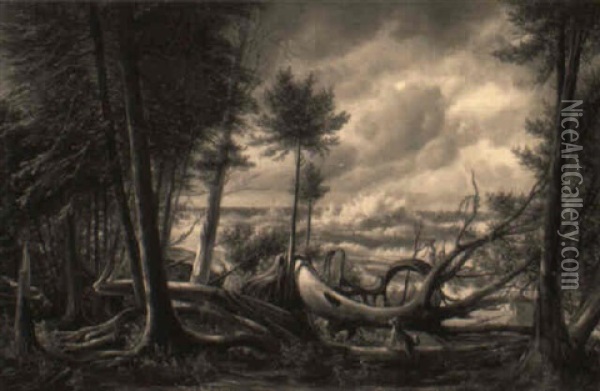 Stormy Landscape Oil Painting - Ferdinand Richardt