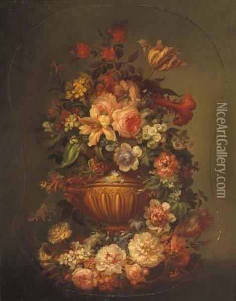 Vaso Di Fiori 1880 Oil Painting - Auguste Bouquet