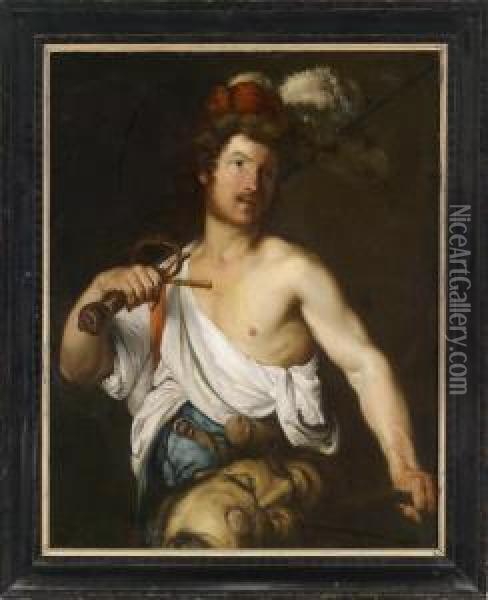 David Mit Dem Haupt Des Goliath Oil Painting - Bernardo Strozzi