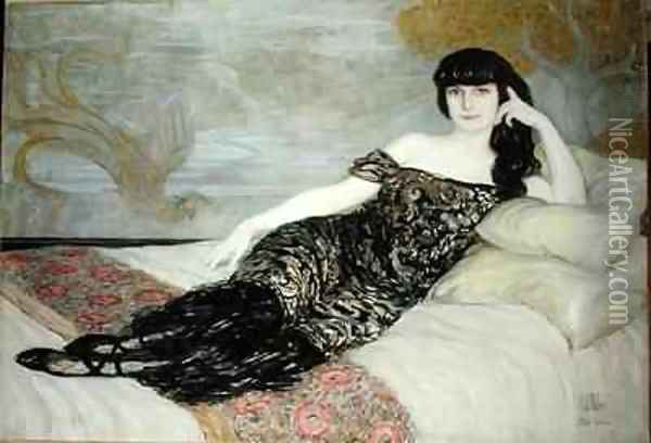 Anna de Noailles 1876-1933 Oil Painting - Clementine-Helene Dufau