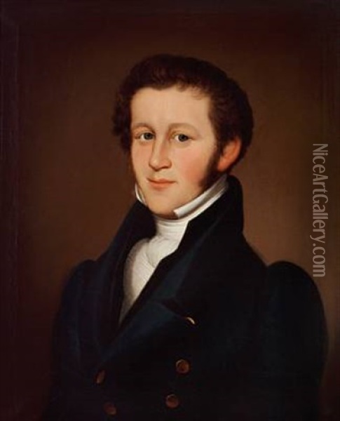 Portrait Of Johan Gottfried Burman Becker Oil Painting - Carl (John Charles Frederick) Viertel