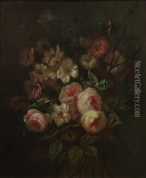 Still Life With Roses Oil Painting - Eduardo Tojetti