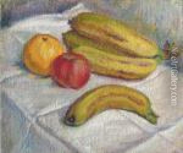 Orange, Pomme Et Bananes Sur Une Table Oil Painting - Raphael-Leon Leguilloux
