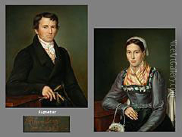 Gemaldepaar Oil Painting - Joseph Anton Rhomberg