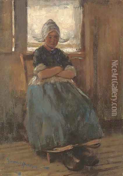 A seated Dutch girl Oil Painting - Robert Gemmell Hutchison