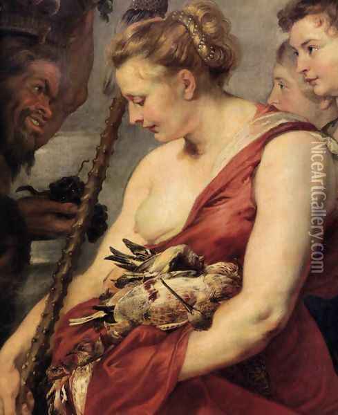 Diana Returning from Hunt (detail) c. 1615 Oil Painting - Peter Paul Rubens