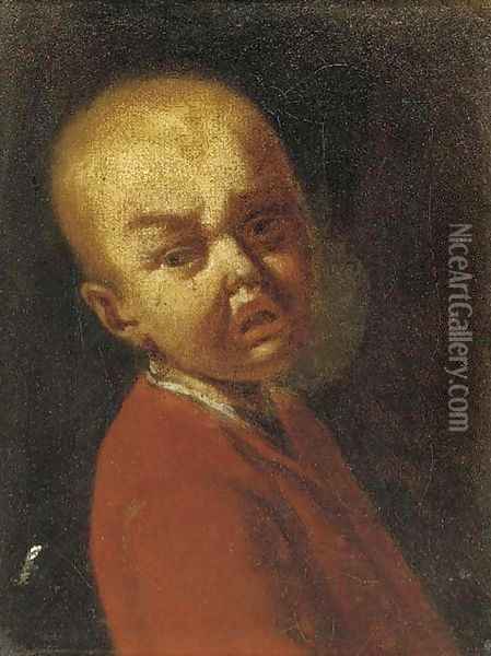 A portrait of a boy crying Oil Painting - Antonio Amorosi