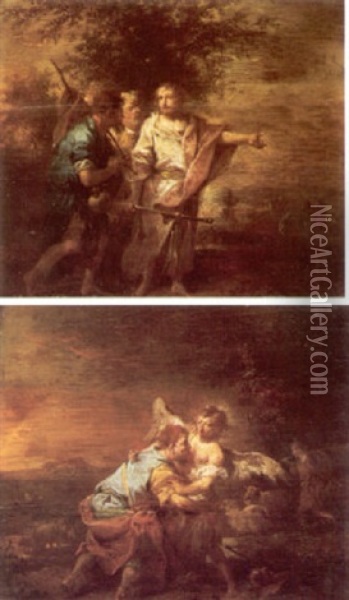 The Journey To Emmaus Oil Painting - Johann Conrad Seekatz