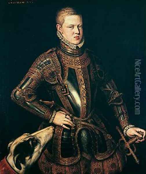 King Sebastian 1554-78 of Portugal 1571 Oil Painting - Cristovao do Moraes