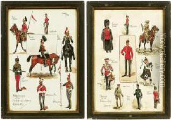Sketches Of The British Army Cavalry; And Sketches Of The British Army Infantry Oil Painting - Charles Jayne