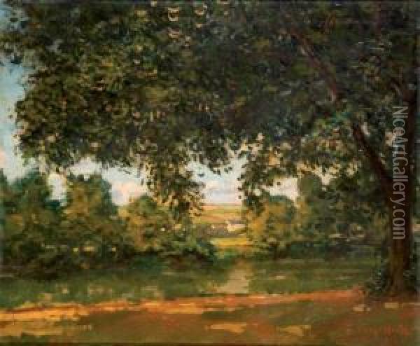 Paysage De Neuville Oil Painting - Leon Giran-Max