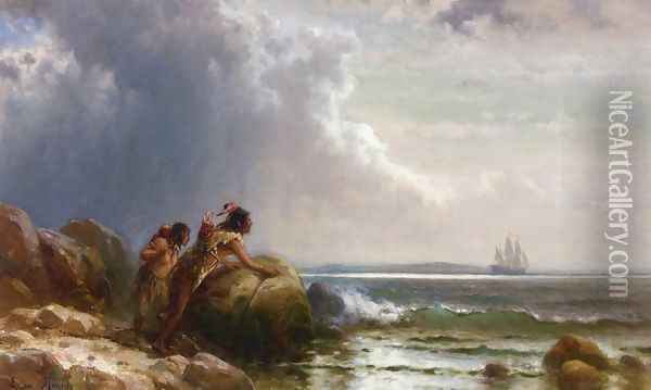 Watching Henry Hudson Enter New York Bay Oil Painting - Edward Moran