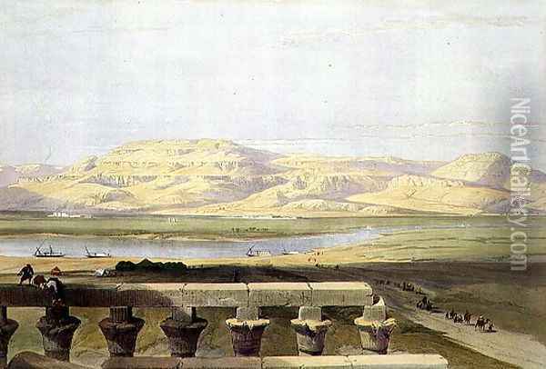 Libyan Chain of Mountains from the Temple of Luxor, from Egypt and Nubia, Vol.1 Oil Painting - David Roberts