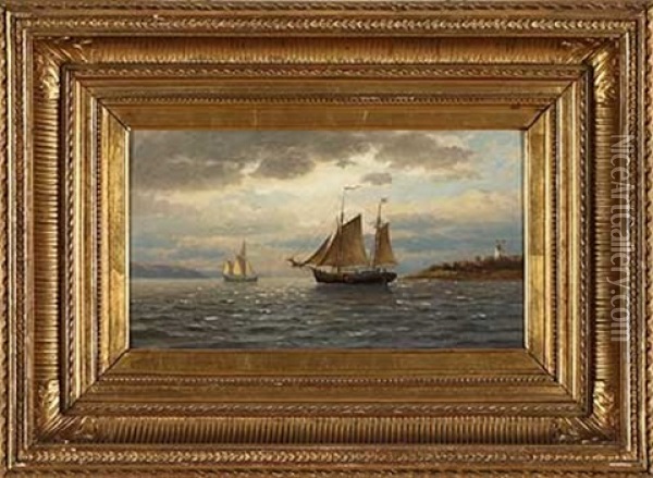 Fischerboot Vor Der Kuste Oil Painting - Richard Fresenius