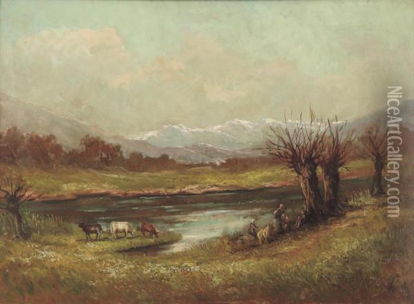 Lago Dosso Oil Painting - Giovacchino Galbusera