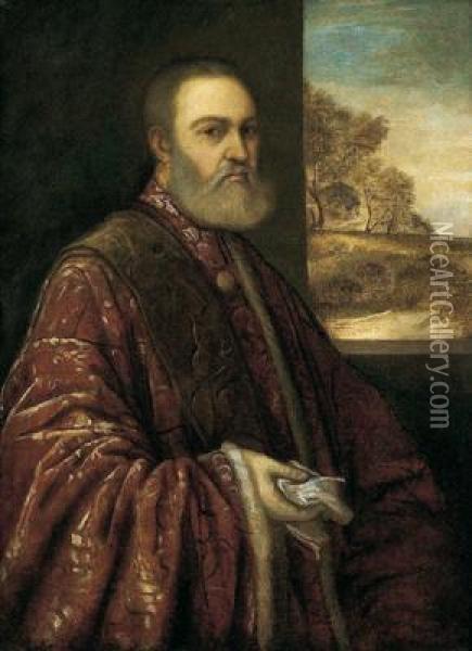 Ritratto Delprocuratore Alessandro Contarini Oil Painting - Tiziano Vecellio (Titian)