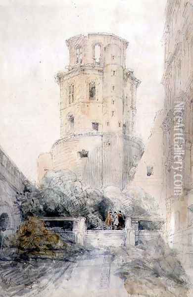 Tower at Heidelberg, c.1830 Oil Painting - David Roberts