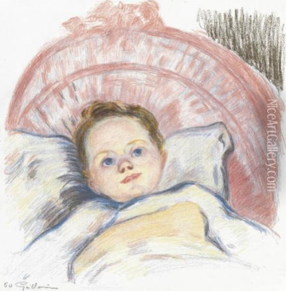 Portrait De Marguerite, Ou Tete D'enfant Oil Painting - Armand Guillaumin