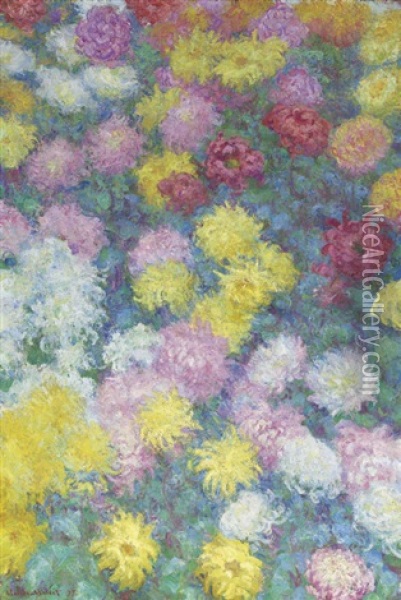Chrysanthemes Oil Painting - Claude Monet