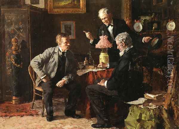 A Notty Question Oil Painting - Louis Charles Moeller